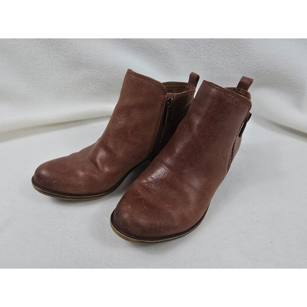 Lucky Brand Basel Womens Size 7M Brown Leather Ankle Boots